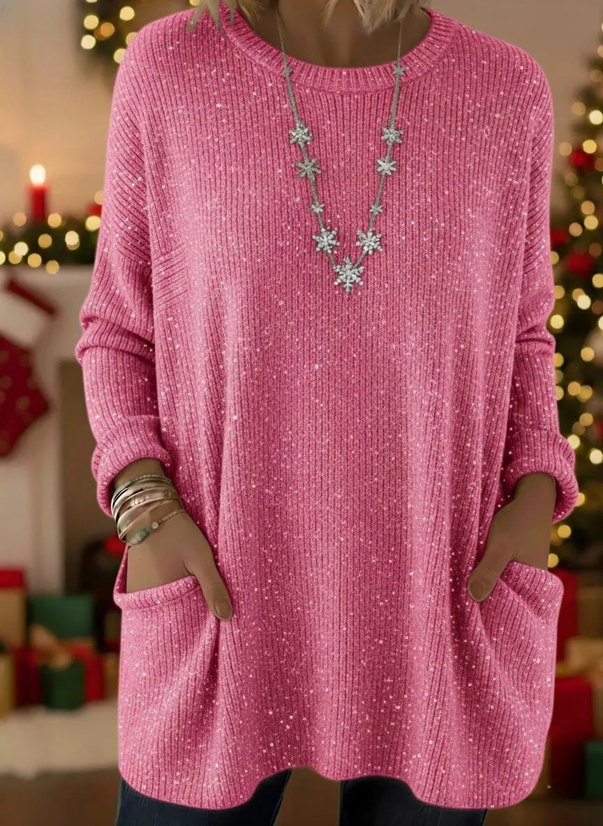 📦Buy 2 PCS for free shipping🔥 Christmas Sparkling Loose Pocket Pullover Sweater