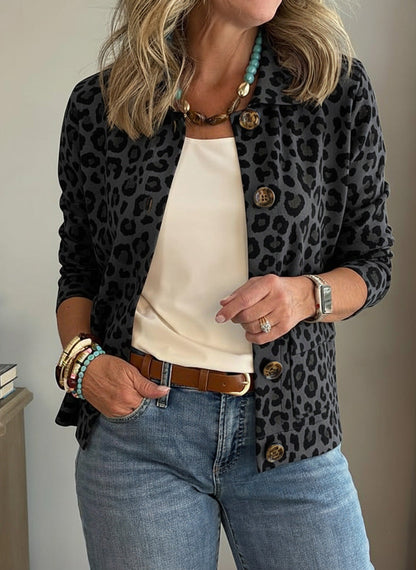 🎁CLEARANCE SALE🔥 Casual Lapel Pocket Leopard Print Jacket