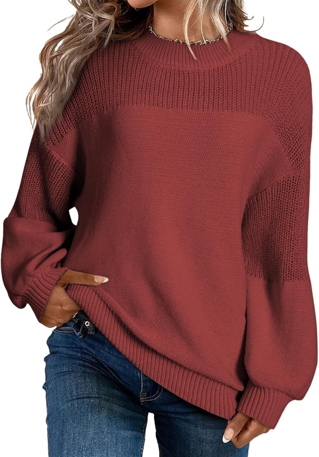📦Buy 2 PCS for free shipping🎄Women's Casual Long Sleeve Loose Round Neck Knit Solid Colour Pullover Sweater