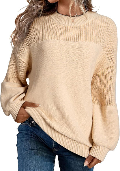 📦Buy 2 PCS for free shipping🎄Women's Casual Long Sleeve Loose Round Neck Knit Solid Colour Pullover Sweater