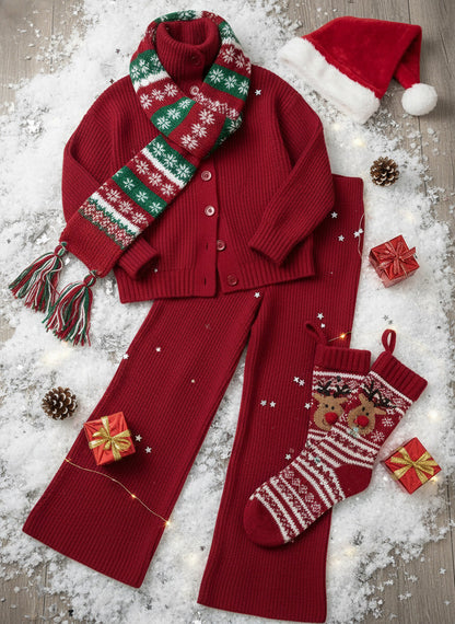 🎄 New Arrivals🔥 Cozy Cardigan Sweater and Pants Two-Piece Set