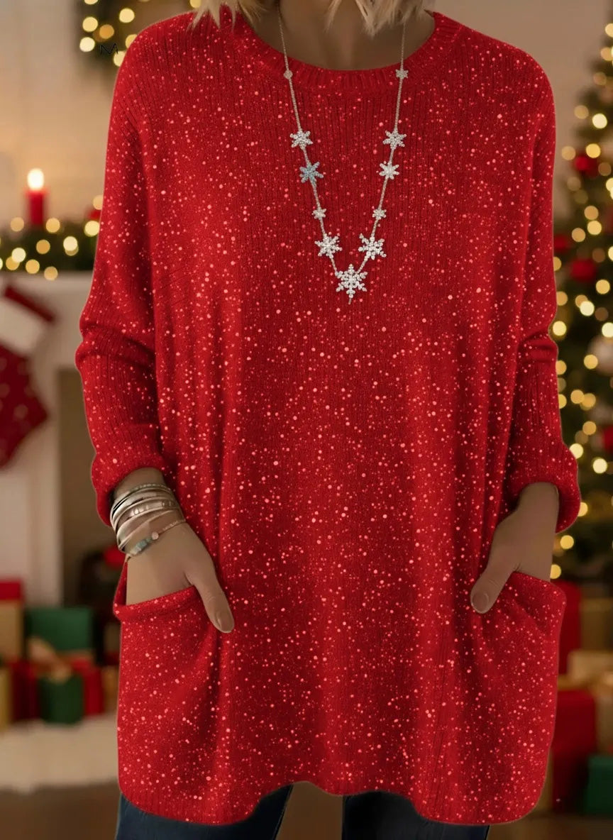 📦Buy 2 PCS for free shipping🔥 Christmas Sparkling Loose Pocket Pullover Sweater