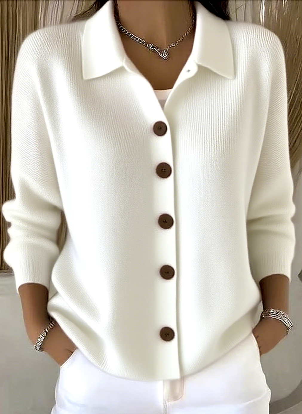 📦Buy 2 PCS for free shipping🎄 Women's Plain Long Sleeve Shawl Collar Casual Cardigan Outerwear