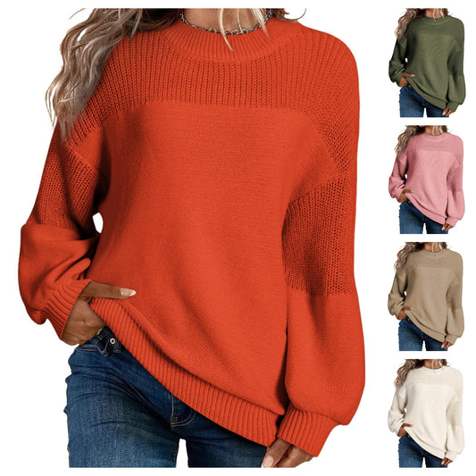 📦Buy 2 PCS for free shipping🎄Women's Casual Long Sleeve Loose Round Neck Knit Solid Colour Pullover Sweater