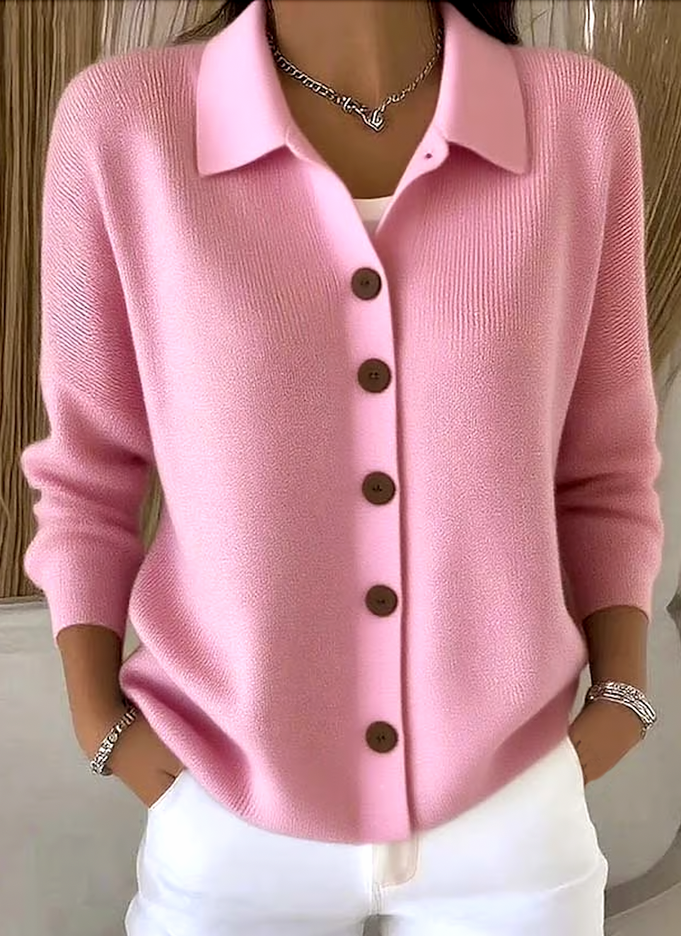 📦Buy 2 PCS for free shipping🎄 Women's Plain Long Sleeve Shawl Collar Casual Cardigan Outerwear