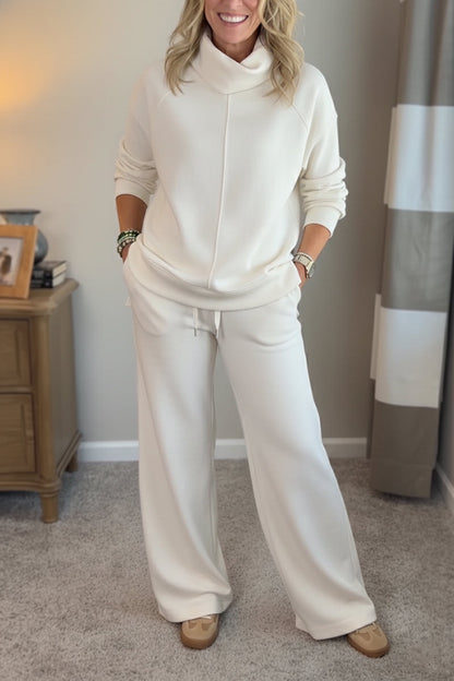 🎄Christmas Sale🔥 Women's 2 Piece Sets- Turtleneck Side Slit Sweatshirt Casual Travel Outfits