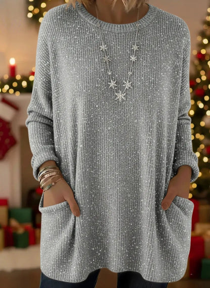 📦Buy 2 PCS for free shipping🔥 Christmas Sparkling Loose Pocket Pullover Sweater