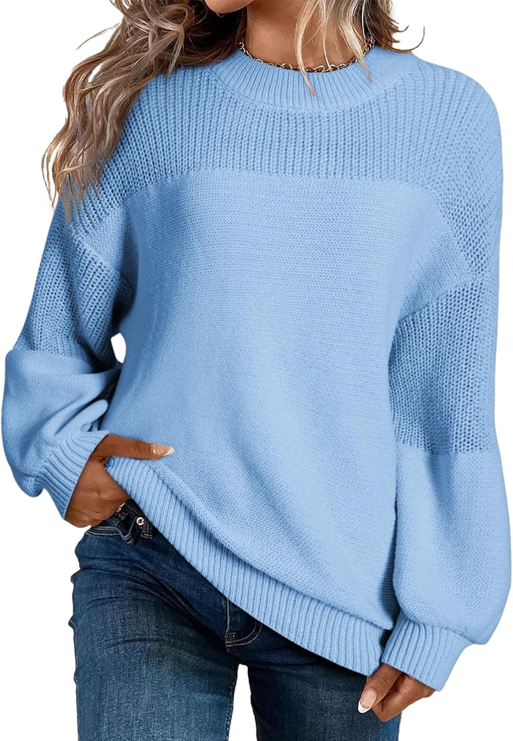 📦Buy 2 PCS for free shipping🎄Women's Casual Long Sleeve Loose Round Neck Knit Solid Colour Pullover Sweater