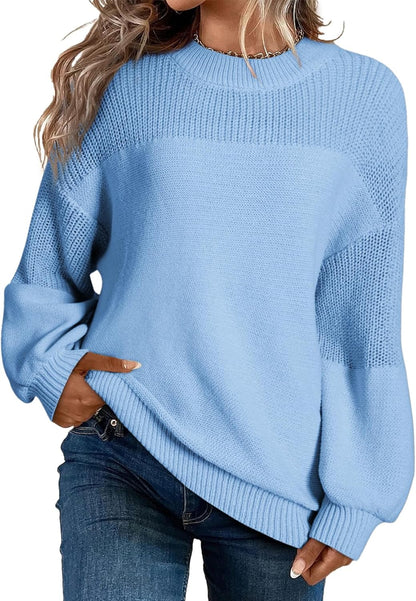 📦Buy 2 PCS for free shipping🎄Women's Casual Long Sleeve Loose Round Neck Knit Solid Colour Pullover Sweater