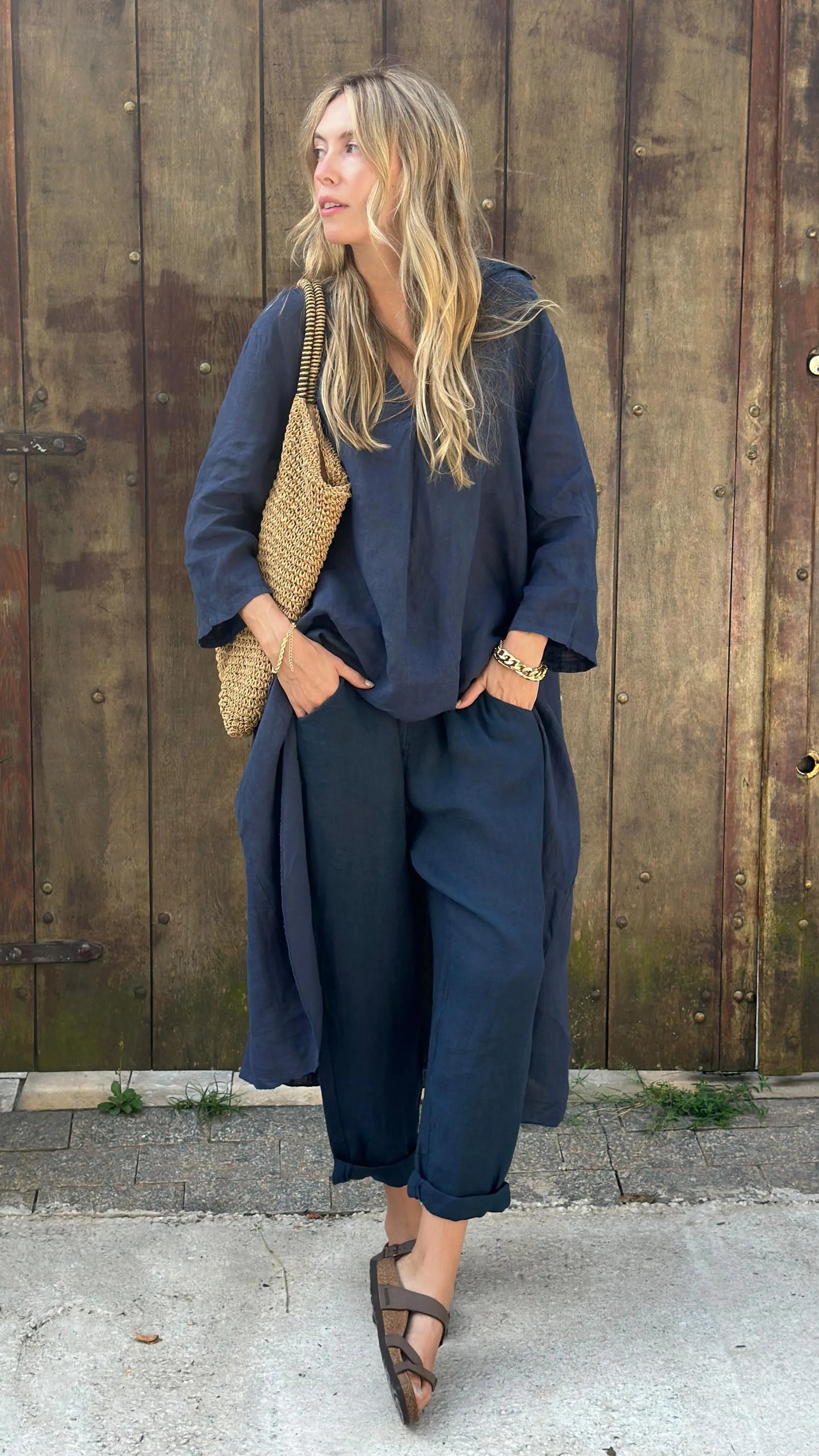 🎁New Arrivals🔥Comfortable Cotton and linen casual solid color 2-piece Set(Buy 2 Free Shipping)