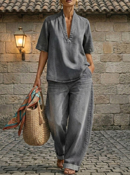 🎁New Arrivals🔥 Women's Casual Cozy Minimalist Denim Two-piece Set
