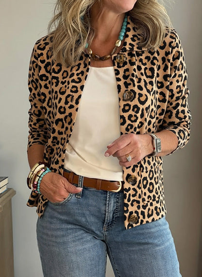 🎁CLEARANCE SALE🔥 Casual Lapel Pocket Leopard Print Jacket