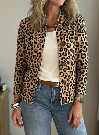 🎁CLEARANCE SALE🔥 Casual Lapel Pocket Leopard Print Jacket